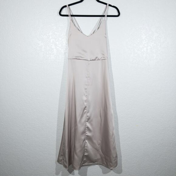 New Mod Ref Taupe Eloise Crossback Midi Dress Size Small‎ - Picture 1 of 10